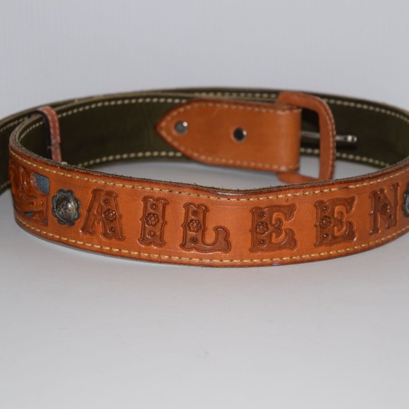 Vintage Aileen Brown Leather Western Cowgirl Belt main image 10